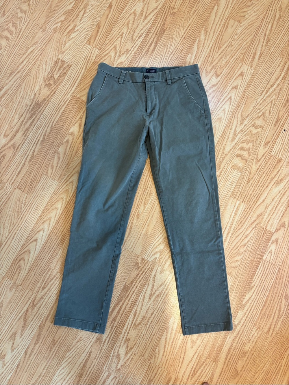 Men's Olive Green Chino Pants Casual slim Straight Fit size 30x30